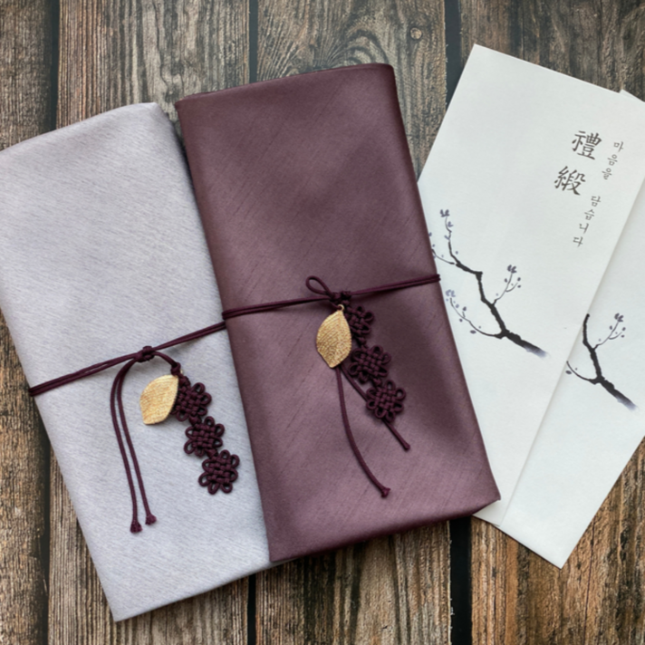 담은보자기 고급 현금 용돈 봉투, 실버