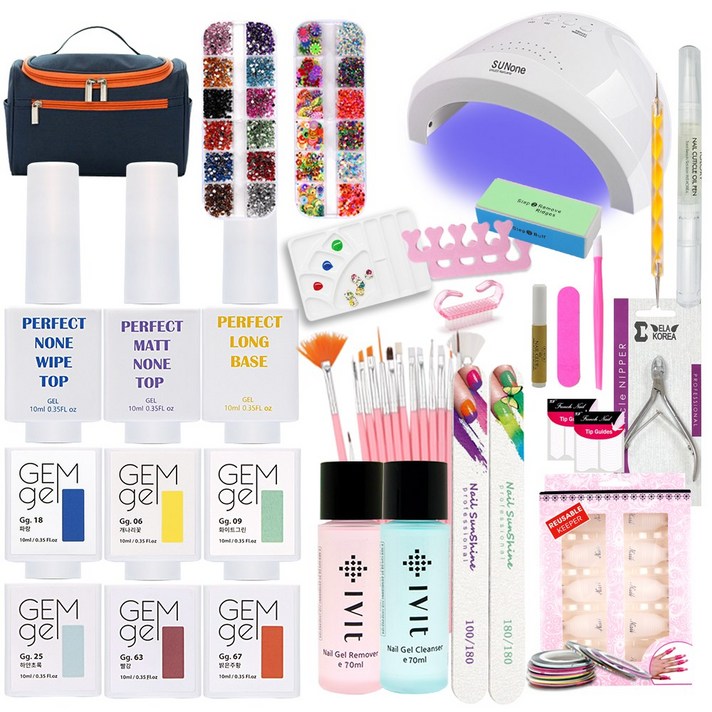 아이빛 예쁘게 스페셜 10ml 젤네일 종합세트 네일세트, 1세트, 기초젤3+컬러젤6 배송메세지에남겨주세요