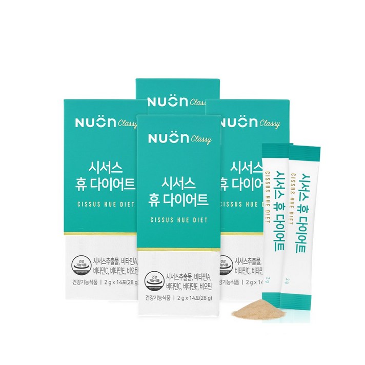 뉴온 이나영 시서스 휴 다이어트 14포 x 4박스 분말 가루 추출물 스틱, 56스틱, 2g