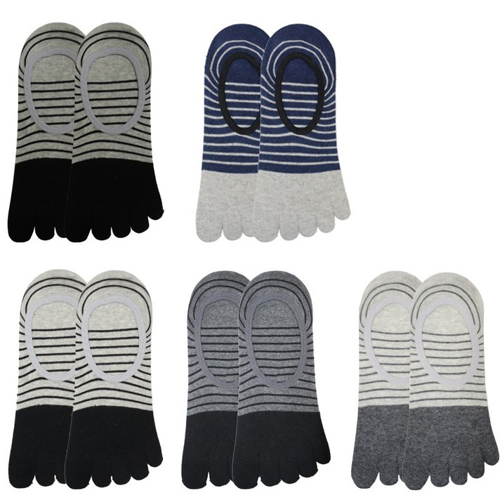 버니버니 남성용 링글발가락양말 페이크덧신 10컬레