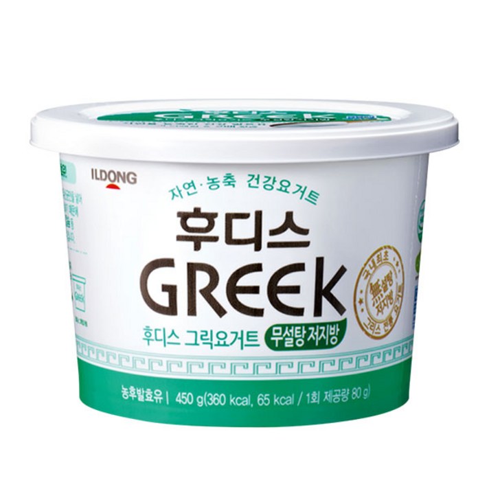 일동후디스 그릭요거트 무설탕저지방 450g+냉장포장!, 2개