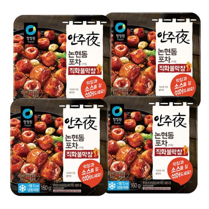 청정원 안주야 논현동 포차스타일 직화불막창 160g x 4팩, 단품