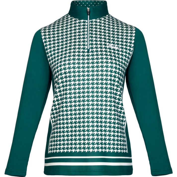 몽크로스 조르지오페리 골프 여성 하프넥 반집업 체크 티셔츠