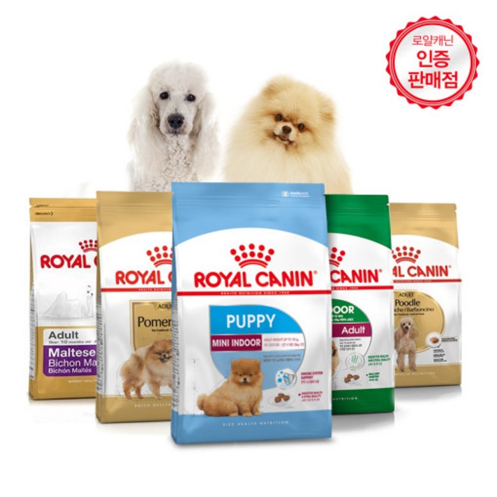 로얄캐닌 강아지 소포장 인도어 말티즈 푸들 포메라니안 3kg (500g x6개), 미니 인도어 어덜트 3kg (500g, 6개)