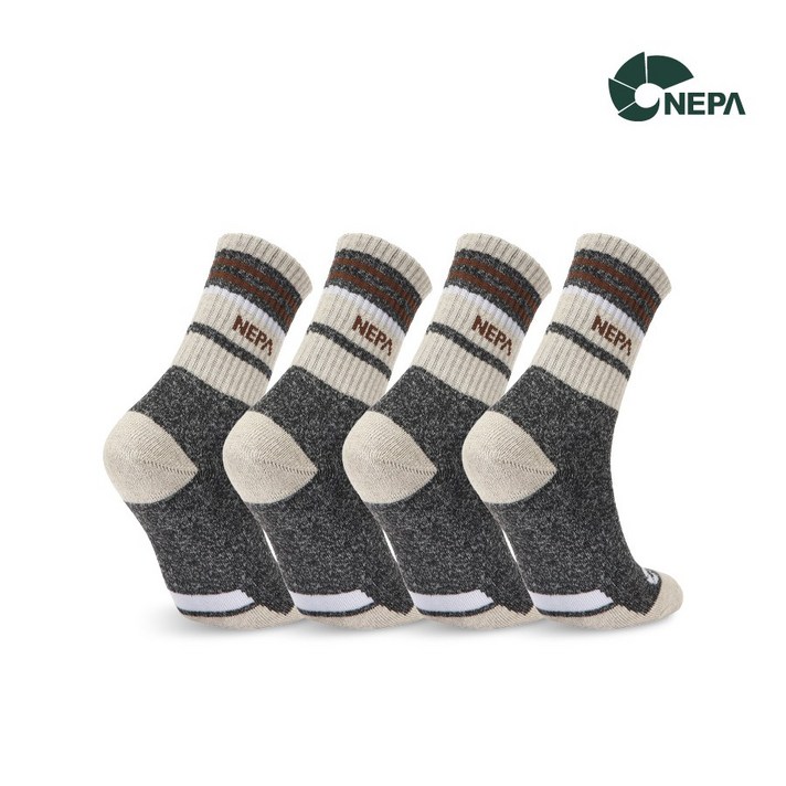 네파 여성용 등산 장목양말 항균방취 4족세트, 24(S), 베이지 4족세트