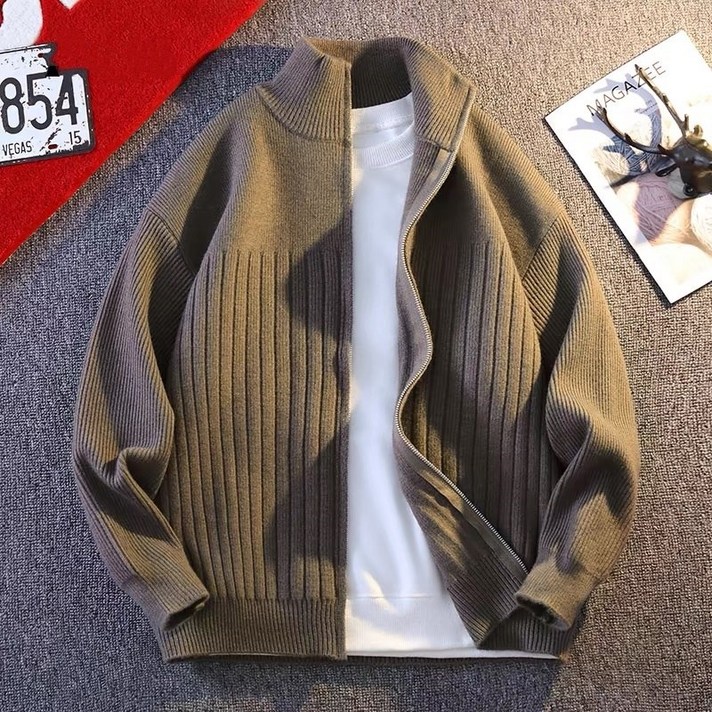 휠렉스 남성 신상 하이넥 집업 루즈핏 니트 가디건 J243