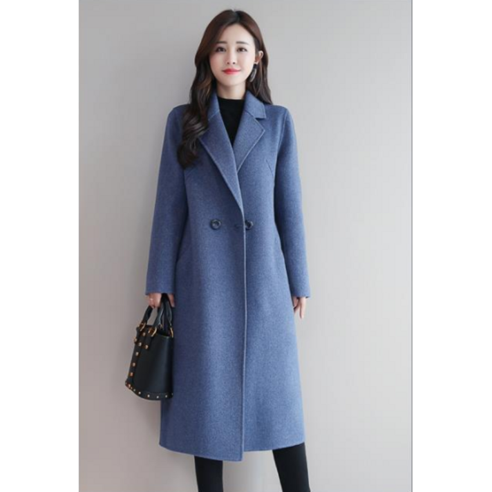 밀크봉봉 여성용 원버튼 체크 벨티드 오버핏 롱 트렌치 코트 모음