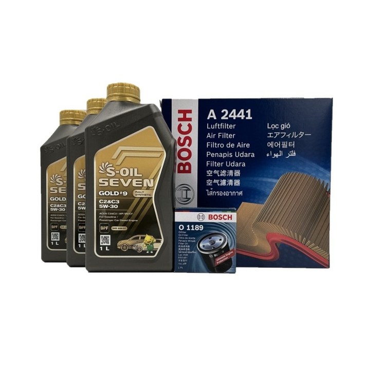 기아 레이 엔진오일 교환세트 에쓰오일 C2 C3 보쉬오일필터, 3L, 5w30, 1개