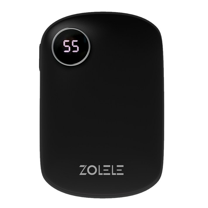 조엘리 대용량 충전식 휴대용 손난로 보조배터리, 블랙