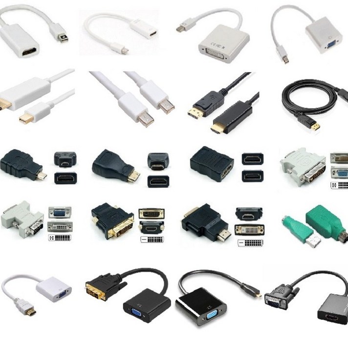 VOLME 미니디스플레이포트 HDMI DVI VGA변환컨버터 DP케이블 맥북젠더 MINIDP TO VGA, 33번-USB(암)-PS2(수)젠더