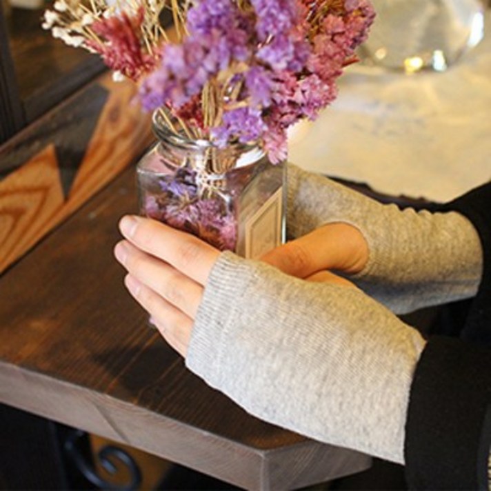 [알뜰1+1] 더보아 심플 면 핸드워머 /2개 구매시 머리끈 증정