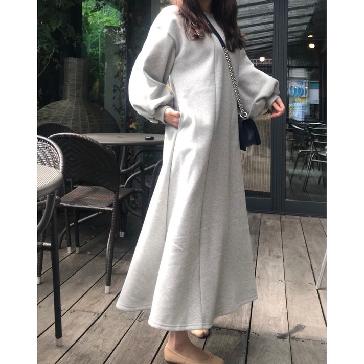 해이주 기모 절개 원피스