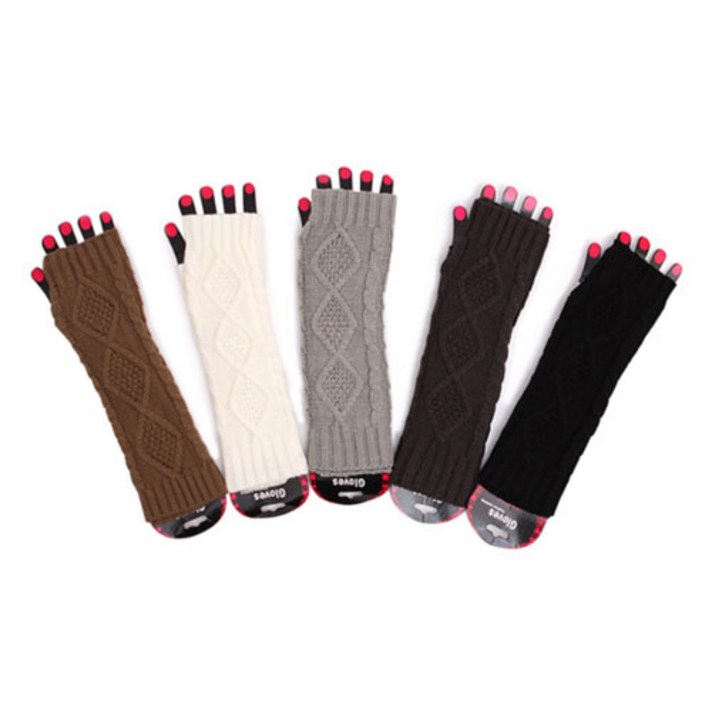 니트 롱 암워머 핸드워머 손목토시 보온토시 겨울토시