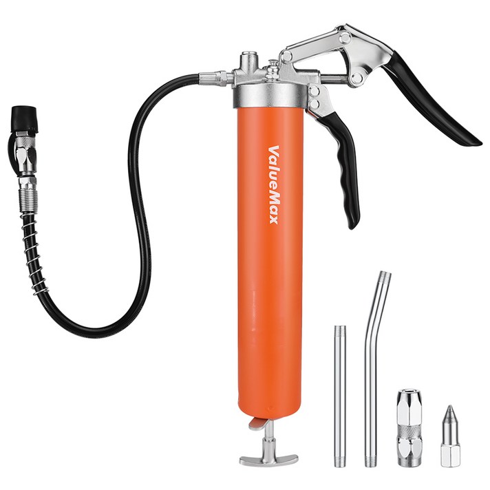 VALUEMAX 14oz 구리스 건 주입기 오일 주입 포크레인 중장비 트럭 버스,차량 기계 정비, 1세트