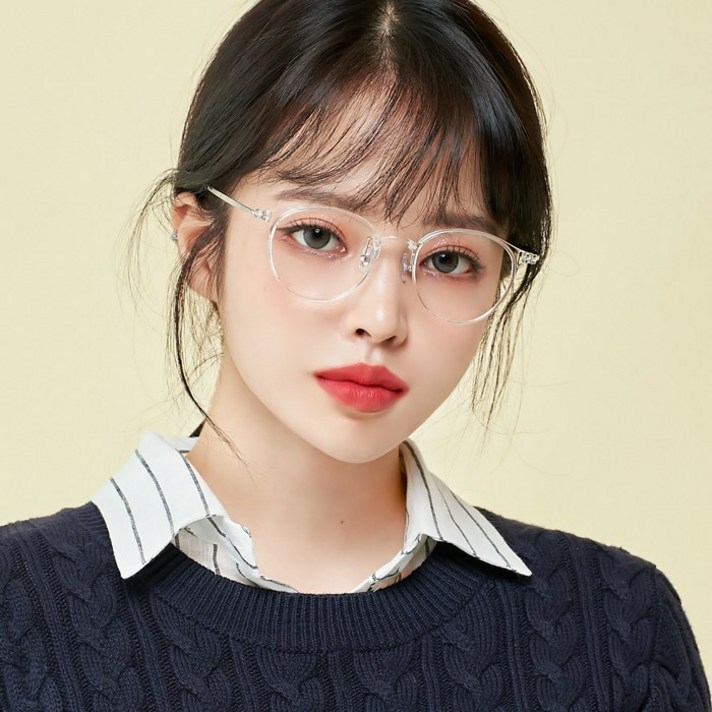 멜라크메 남자 여자 뿔테 라운드 안경테 자외선 블루라이트 차단 렌즈 안경