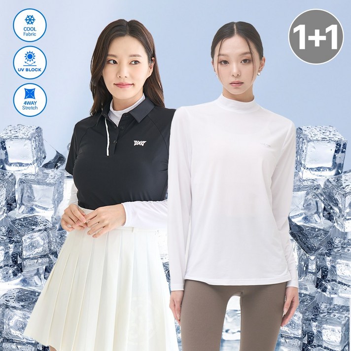 11 썬마스킨 프리미엄 자외선차단 UV 쿨링 스포츠 골프 여성 반폴라 이너웨어 티셔츠