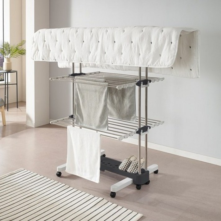 브리즈 4단 이불봉 빨래건조대 블랙