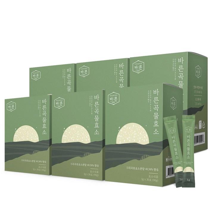 건강한약속 바른 곡물효소 누룽지맛, 6박스(180포)