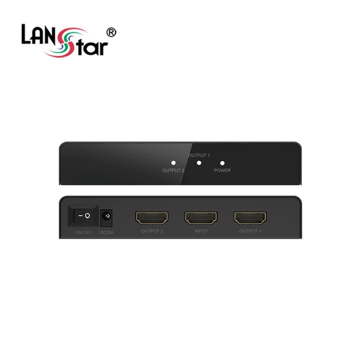 LANstar HDMI2.0 1:2 분배기/LS-HD202DS/4K UHD 60Hz/다운스케일 지원(1080P)/HDR 지원/HDCP 2.2 지원/YUV 4:4:4 크로마 서브샘플