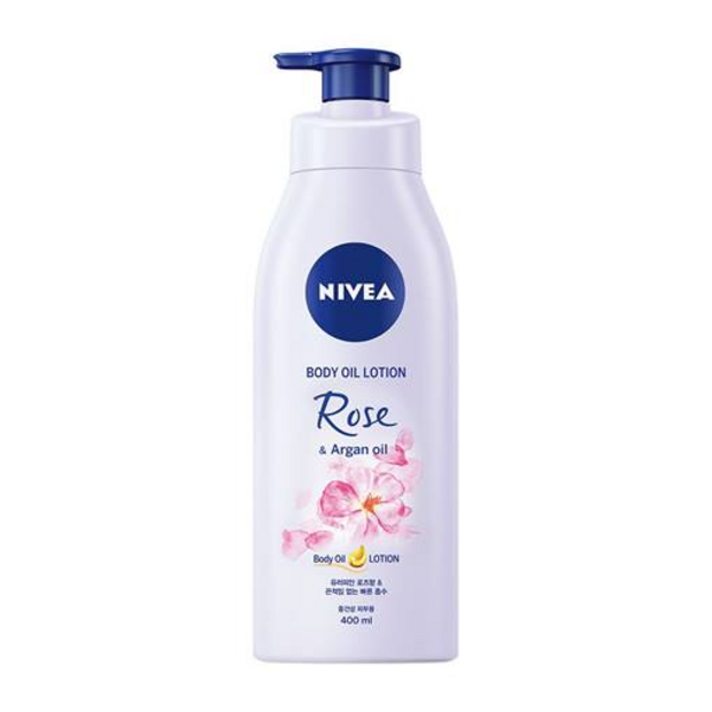 니베아 로즈 앤 아르간 바디오일로션, 400ml, 1개