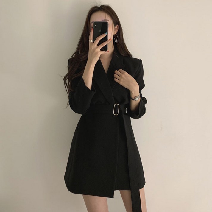 여성용 데일리 캐주얼 벨티드 정장 자켓 Women's suit jacket