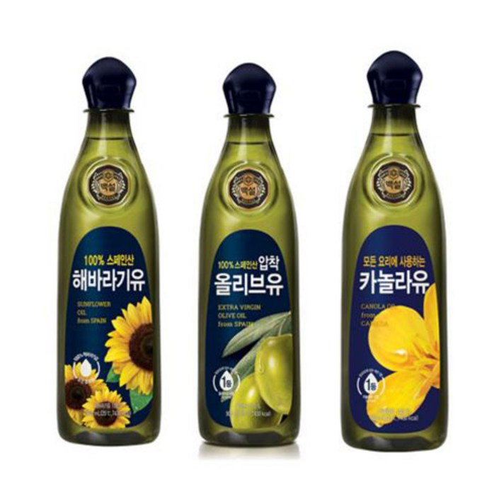 # [에이스몰] 백설 해바라기 올리브 카놀라식용유 고급, CJ백설 해바라기유0.9L
