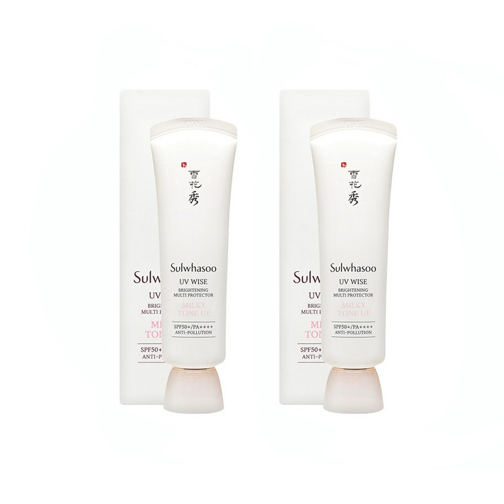 설화수 상백 선크림 NO2 밀키 톤 업 SPF50+ PA++++ 50ml 최신제품, 2개