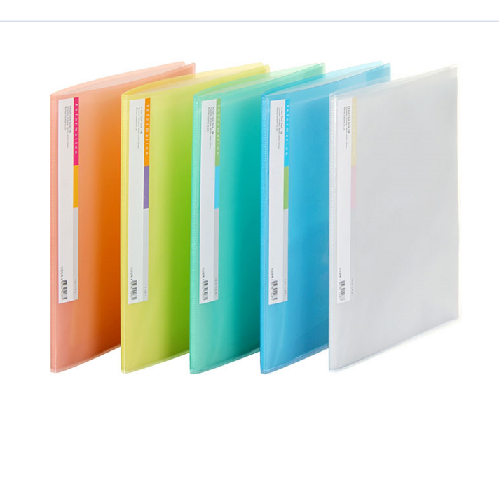 문화산업 고투명 클리어화일 10매 F428-7 5가지 색상 6개입 1세트, 투명(6개입)