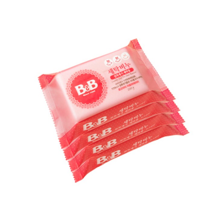 비앤비 얼룩 제거용 세탁비누, 200g, 4개
