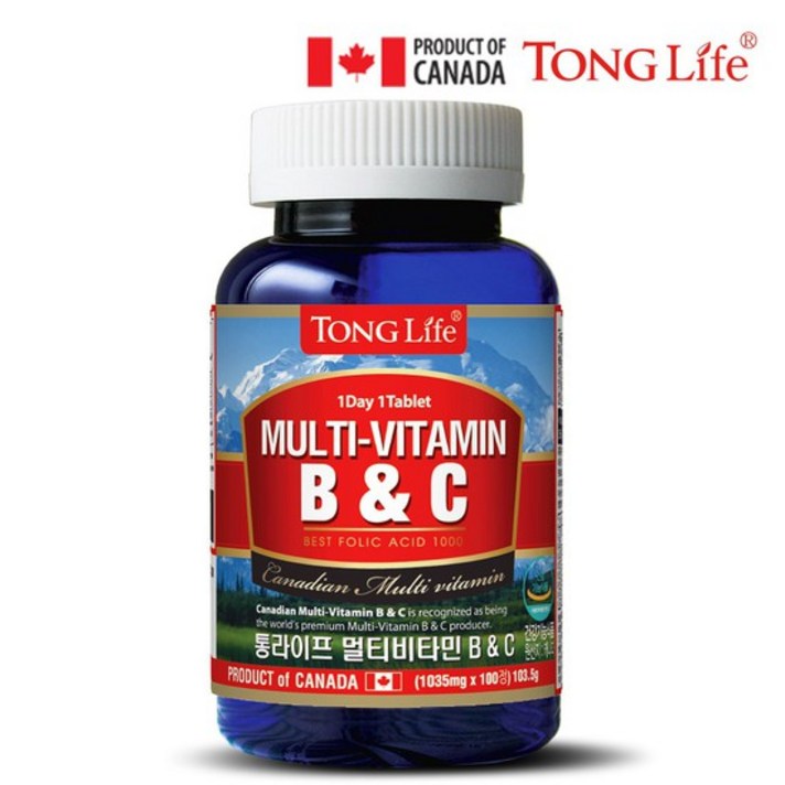 Canada 캐나다정품 멀티비타민BC 100정 -B컴플랙스C-1병, 상세설명 참조, 없음
