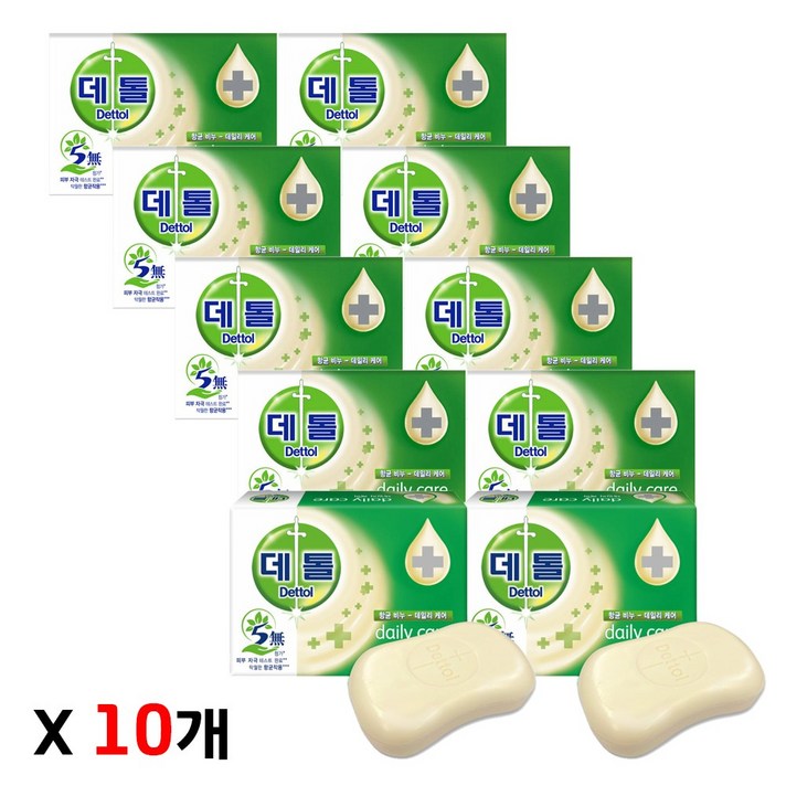 데톨 항균 비누 데일리케어, 95g, 10개