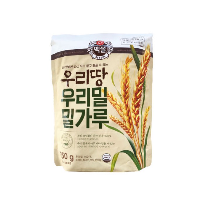 [메가마트]백설 우리땅 우리밀 밀가루 750g, 옵션1. 우리땅 우리밀 밀가루 750g