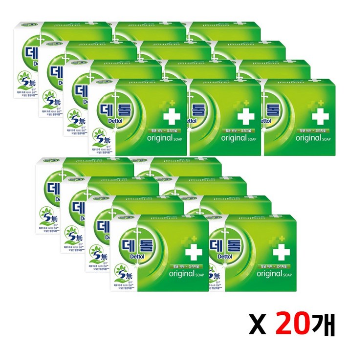 데톨 항균비누 오리지널 목욕비누, 95g, 20개