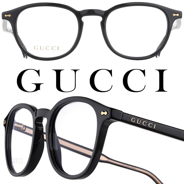 구찌 안경테 GG0187O-001 블랙 뿔테 동그란안경테 명품 남성 여성