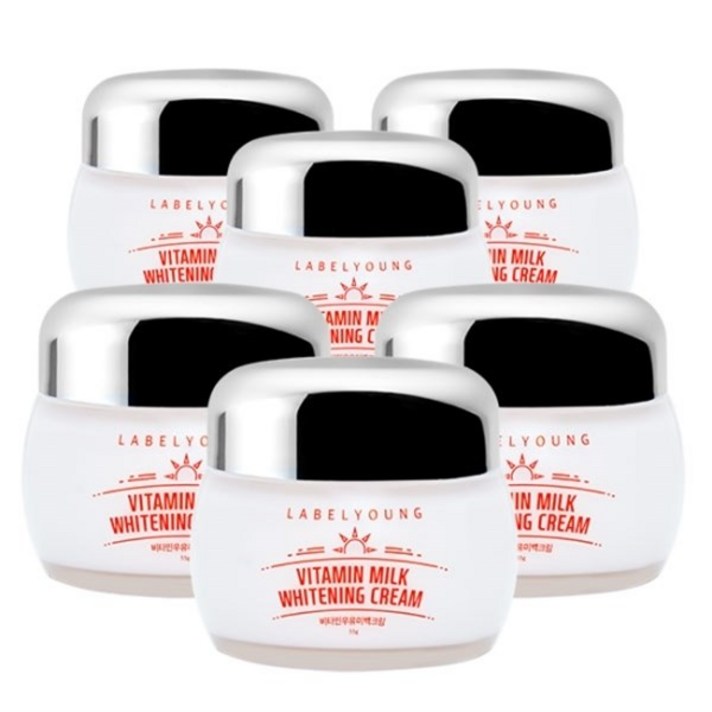 라벨영 쇼킹비타민 우유미백크림 6개, 55g