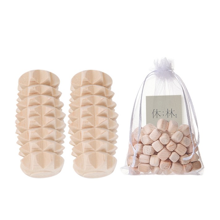 [휴림] 프리미엄 편백나무 손지압기 소 2개입 + 편백칩 큐브칩 방향주머니 40g, 손지압기 소 2개입+편백큐브칩 40g