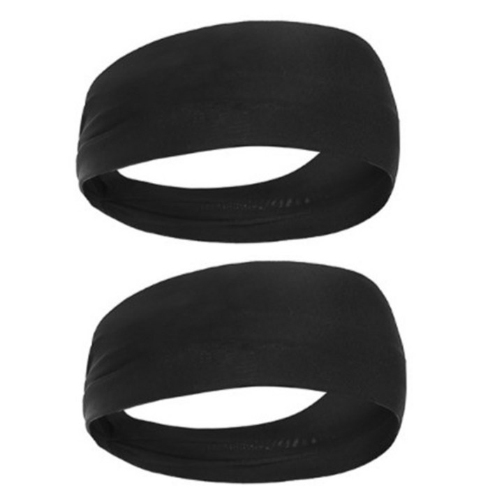make speed 스포츠 헤어밴드 2개, 블랙