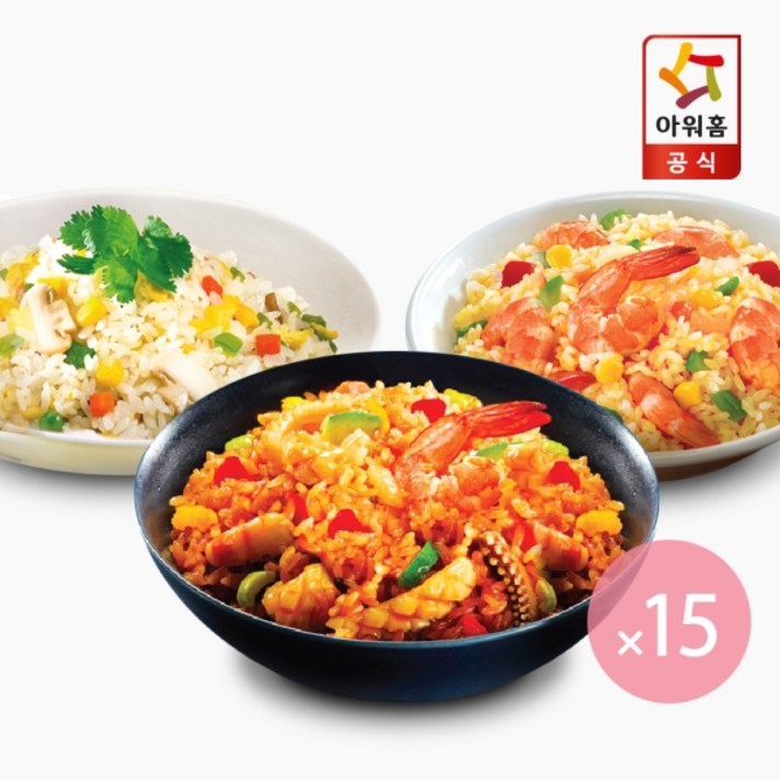 아워홈 아워홈 프리미엄 볶음밥 3종 300g x 15팩 (새우5+햄야채5+해산물5), 1개