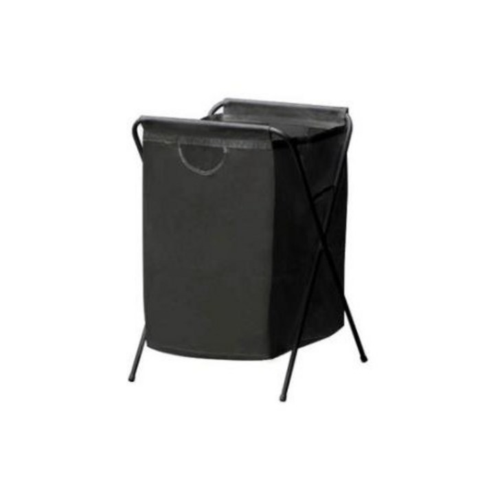 조은리빙 1단 접이식 빨래바구니 70L, 블랙, 1개