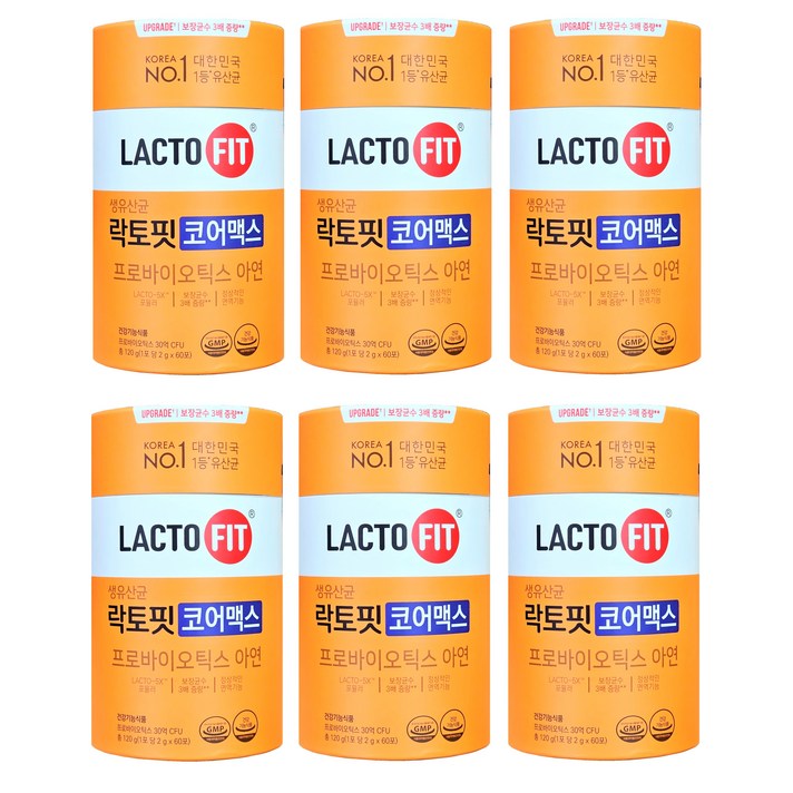  종근당 락토핏 생유산균 코어, 120g, 6개 