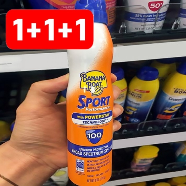 바나나보트 스포츠 스프레이 선스크린SPF100 170g 1+1+1