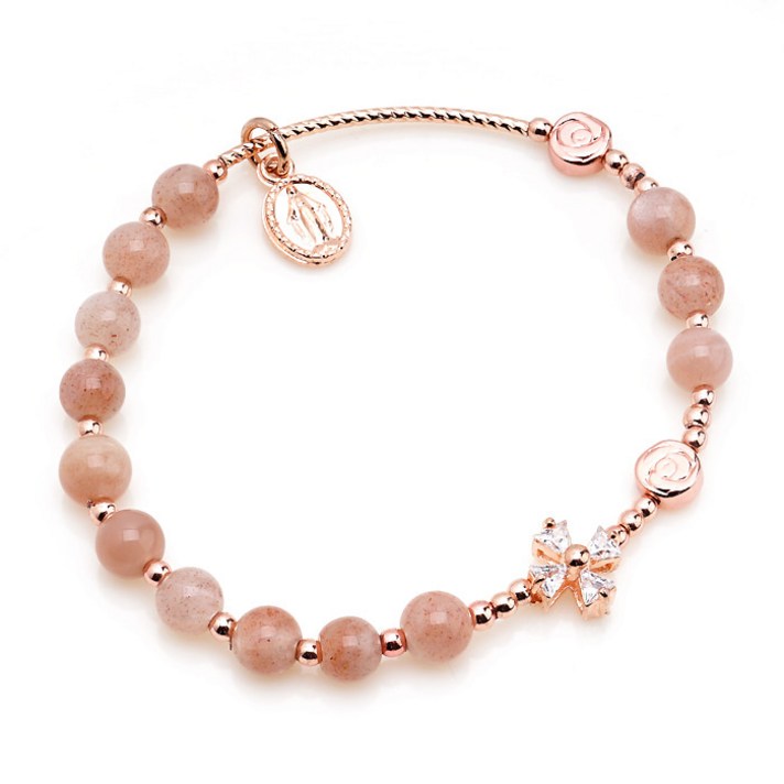 
                                                        1단 묵주팔찌 문스톤6mm 천주교 성물
                                                    