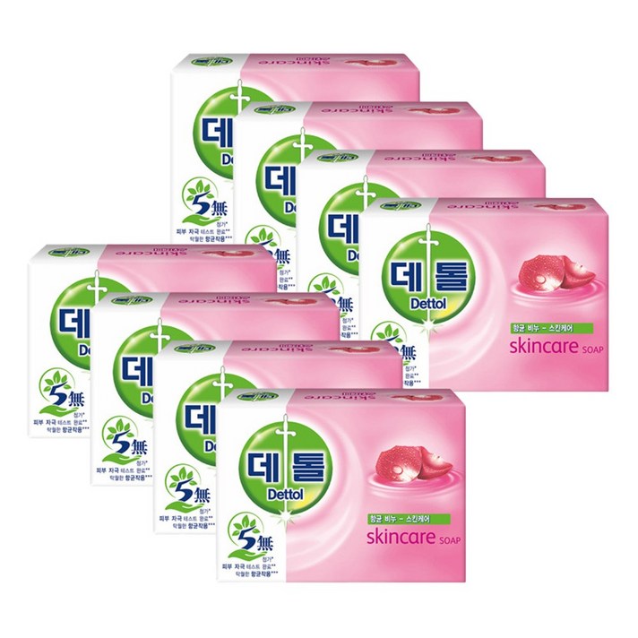 데톨 항균비누 모이스처(스킨케어), 8개, 95g
