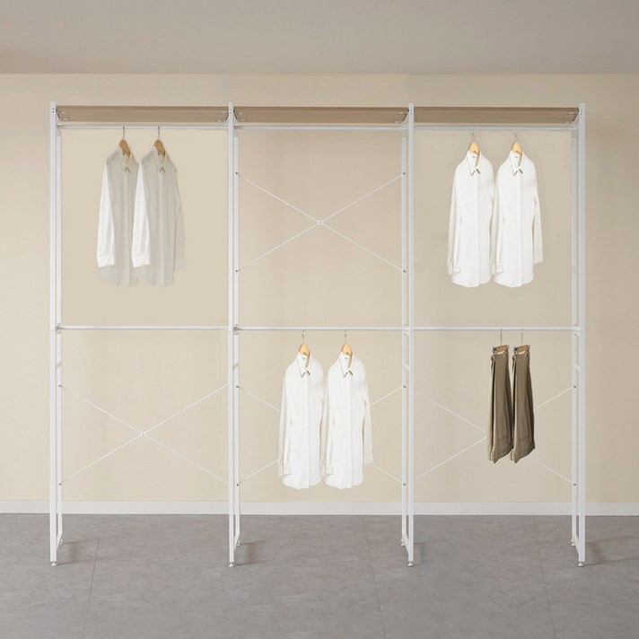  국민형 드레스룸 라삐소 옷장 2단 철제 행거 