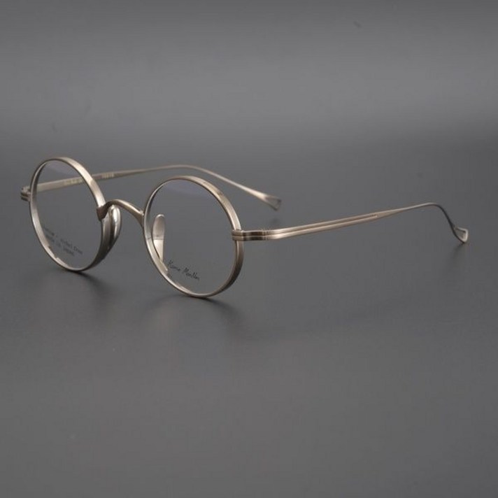 티타늄 안경테 가벼운 복고 원형 레트로 존레논 안경 남자여자 심플 디자인