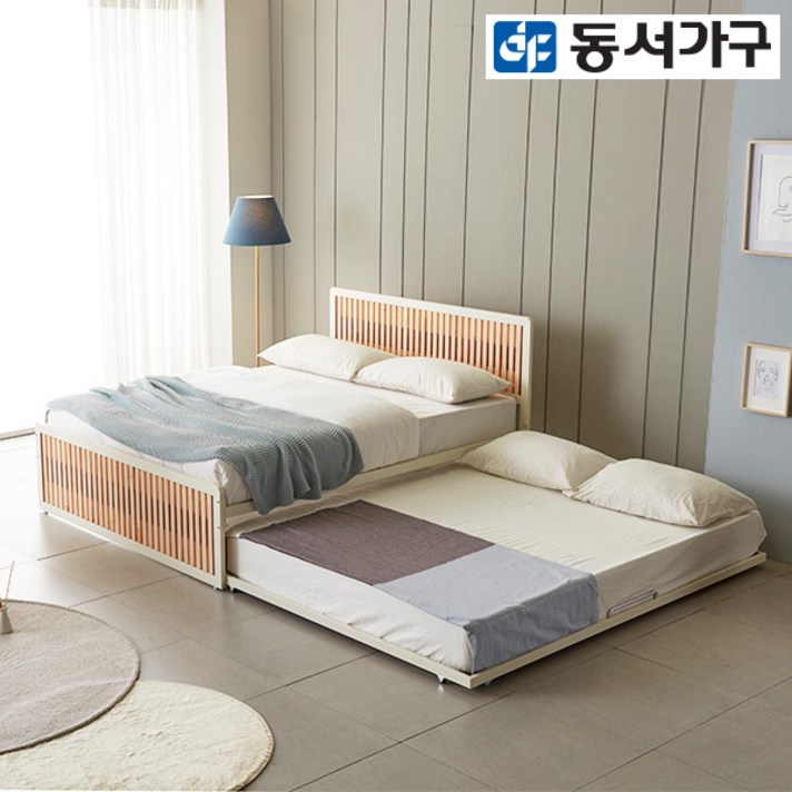 동서가구 탈린 편백나무 슬라이딩 이층침대 SS_SS (9존독립매트2EA) DF641342, 아이보리내츄럴