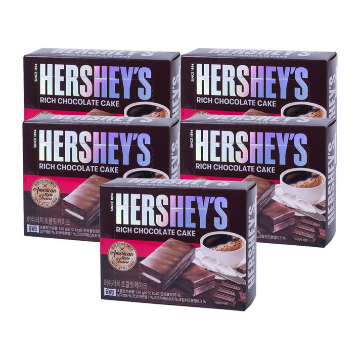 허쉬 리치 초콜릿 케익, 5팩, 126g
