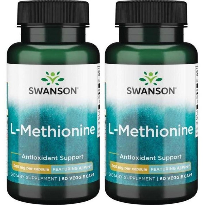 Swanson 스완슨 메티오닌 500mg 60캡슐 2팩 - L-Methionine, 1개, 1