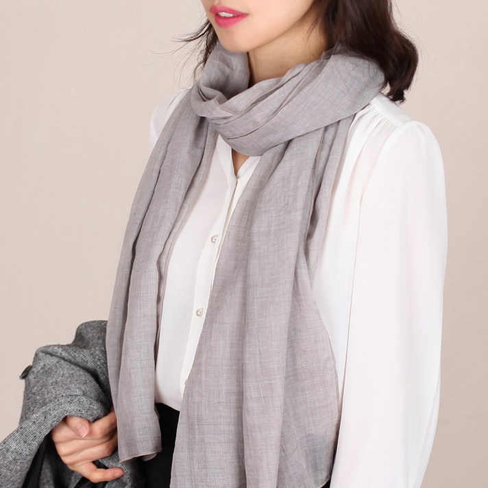 [미디엄템포] 부드럽고 네추럴한 사계절 롱 스카프_피그먼트 브리즈