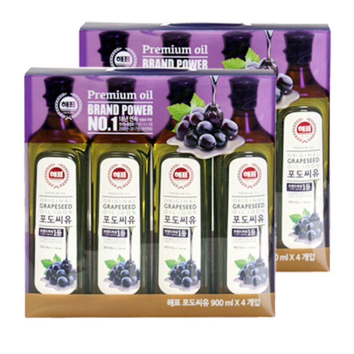 해표 포도씨유, 900ml, 8개